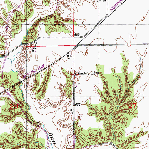 Topographic Map of Easley Cemetery, IL
