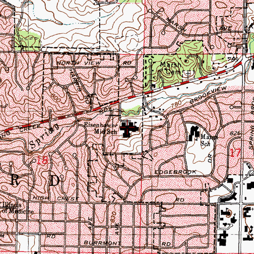 Topographic Map of Eisenhower Middle School, IL