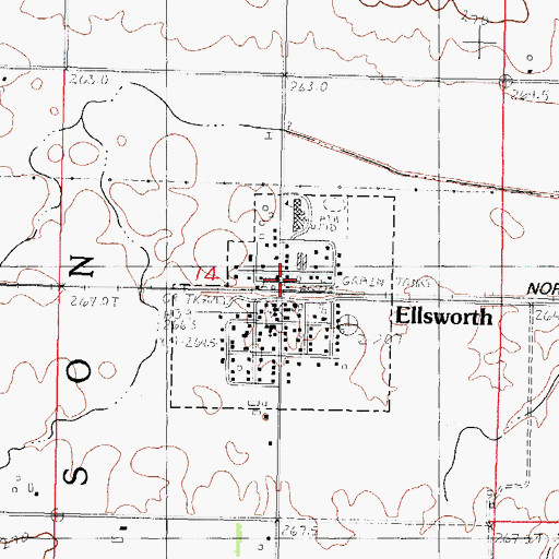 Topographic Map of Ellsworth, IL