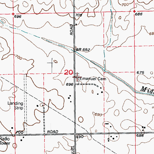 Topographic Map of Immanuel Lutheran Cemetery, IL