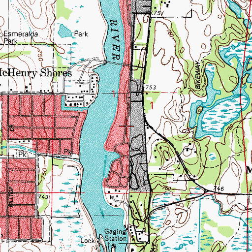Topographic Map of Emerald Park, IL