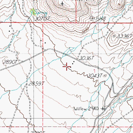 Topographic Map of Bar Eleven Ranch, AZ