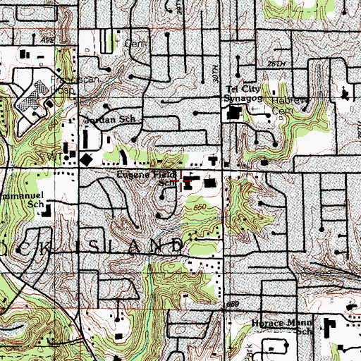 Topographic Map of Eugene Field Elementary School, IL