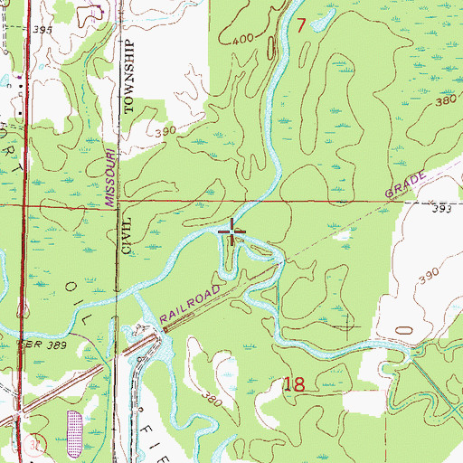 Topographic Map of Ewing Creek, IL