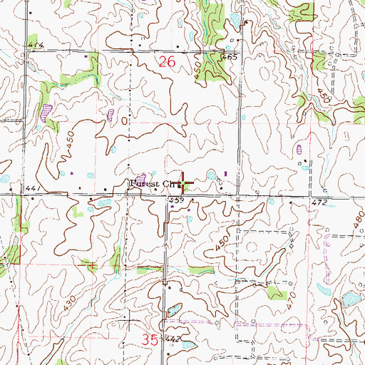 Topographic Map of Forest Church, IL