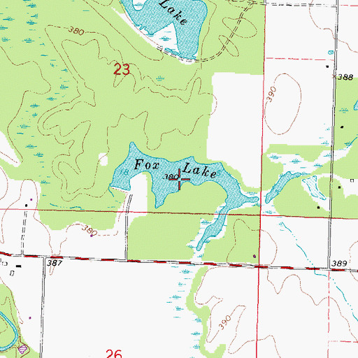 Topographic Map of Fox Lake, IL