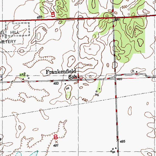 Topographic Map of Frankenfield School (historical), IL