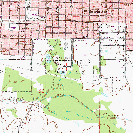 Topographic Map of Frankfort Community Park, IL