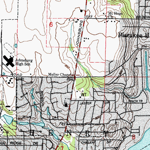 Topographic Map of Muller Chapel, IL