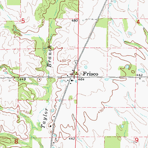 Topographic Map of Frisco, IL