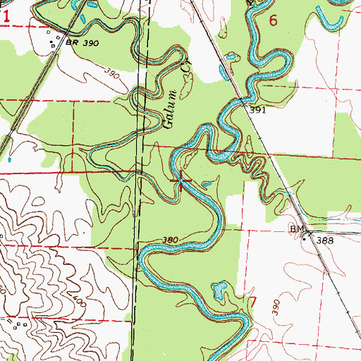 Topographic Map of Galum Creek, IL
