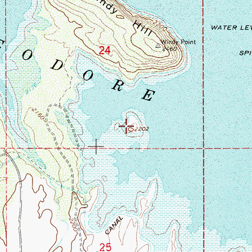 Topographic Map of Shelter Island, AZ