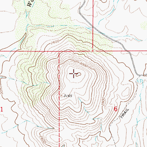 Topographic Map of Bull Mountain, AZ