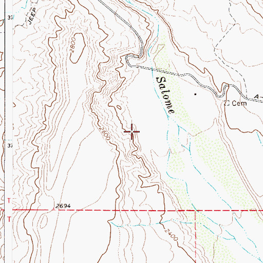 Topographic Map of Hat Ranch, AZ