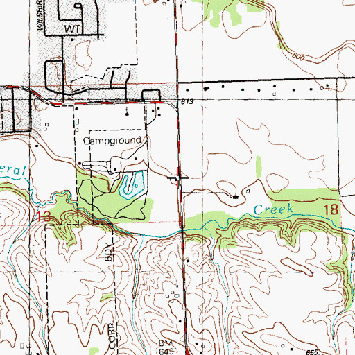 Topographic Map of Green River School (historical), IL