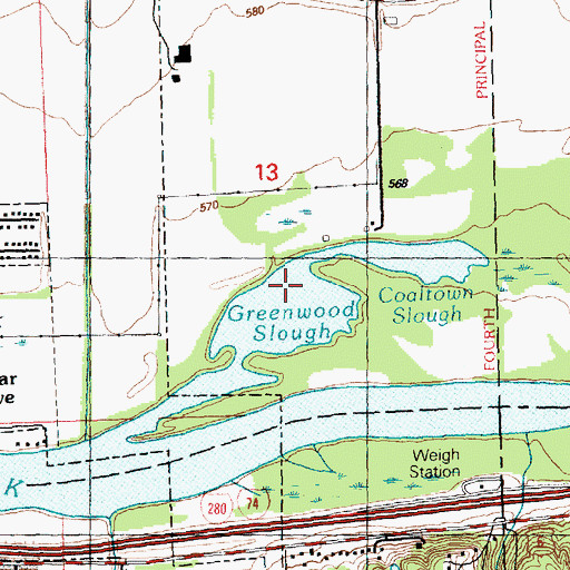 Topographic Map of Greenwood Slough, IL