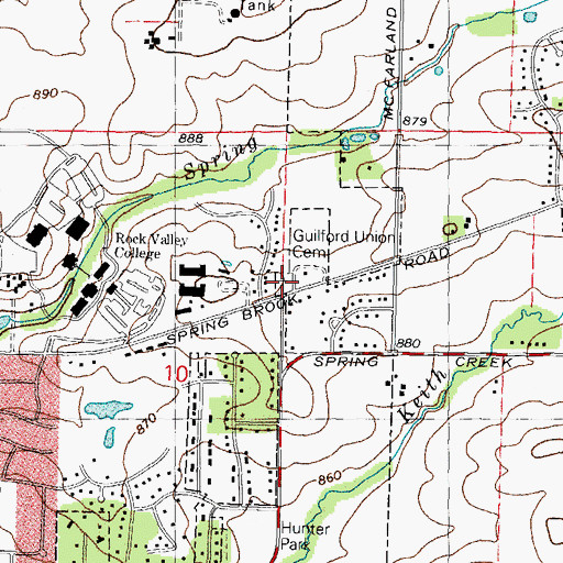 Topographic Map of Guilford Union Cemetery, IL
