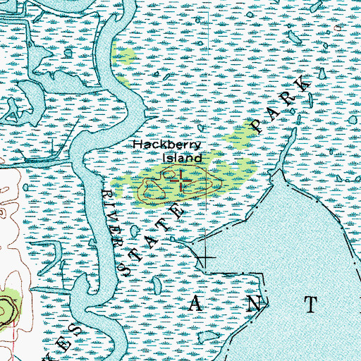 Topographic Map of Hackberry Island, IL