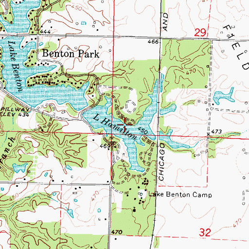 Topographic Map of Lake Hamilton, IL