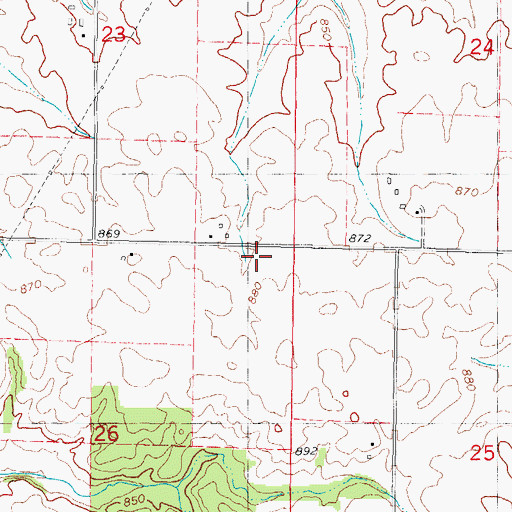 Topographic Map of Hendryx School (historical), IL