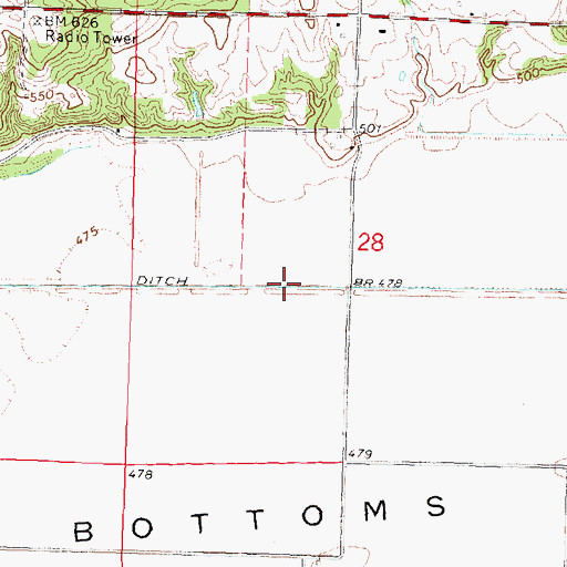 Topographic Map of Herget Drainage Ditch, IL