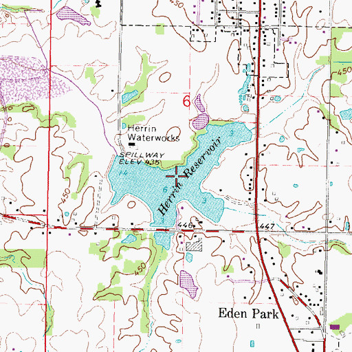Topographic Map of Herrin Reservoir, IL