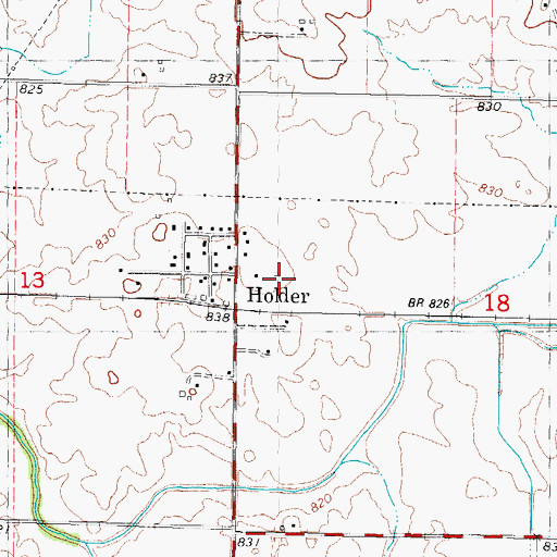 Topographic Map of Holder, IL