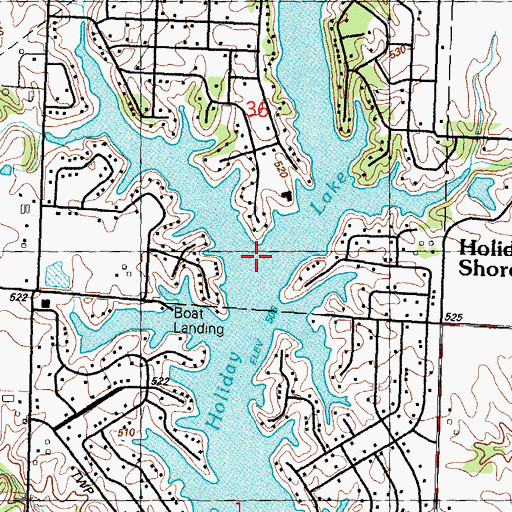 Topographic Map of Holiday Lake, IL