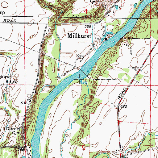 Topographic Map of Hollenback Creek, IL
