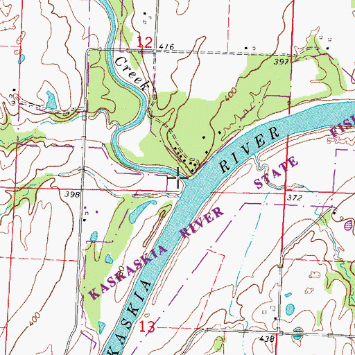 Topographic Map of Horse Creek, IL
