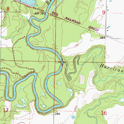 Topographic Map of Hurricane Creek, IL