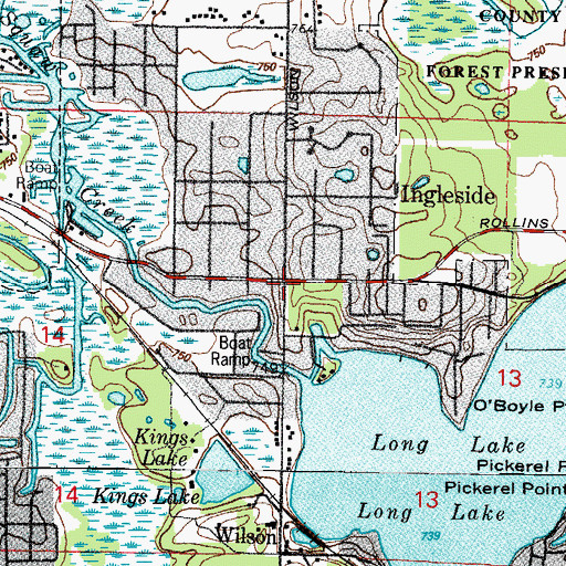 Topographic Map of Ingleside, IL