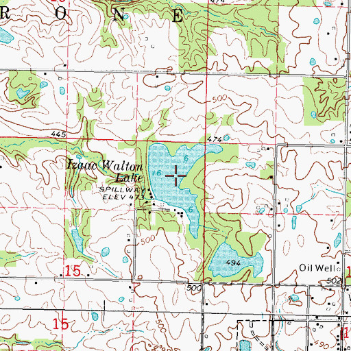 Topographic Map of Izaac Walton Lake, IL