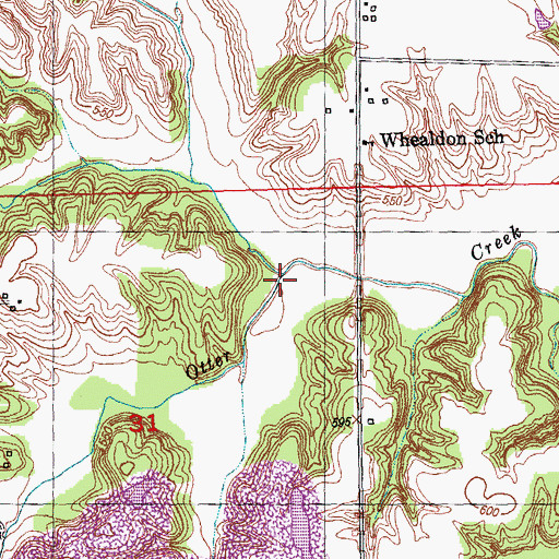 Topographic Map of Jake Creek, IL
