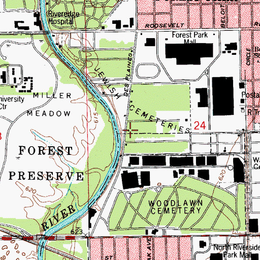 Topographic Map of Free Sons of Israel Cemetery, IL