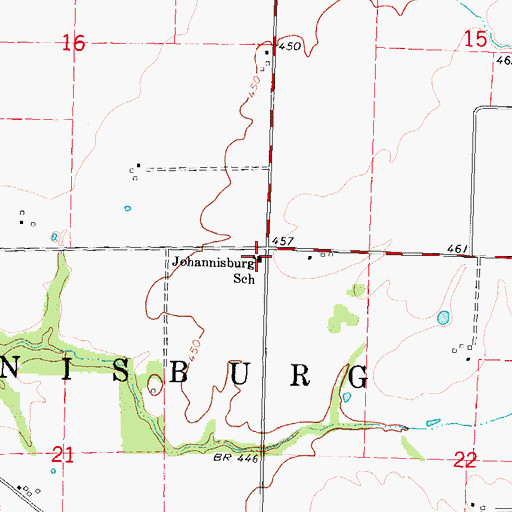 Topographic Map of Johannisburg Grade School, IL