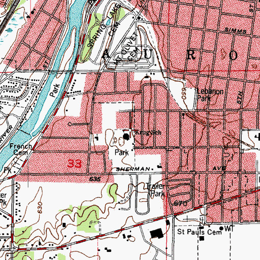 Topographic Map of Kiehl Park, IL