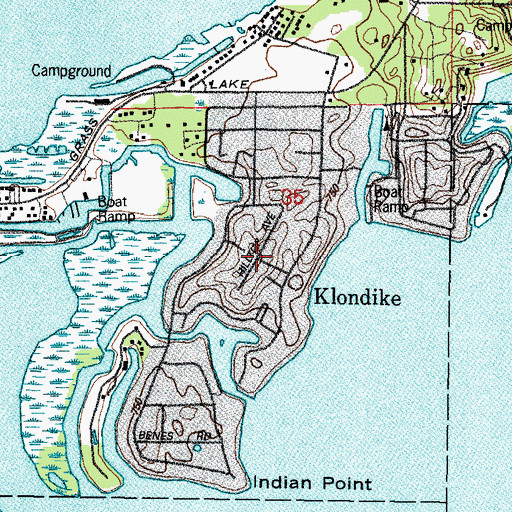 Topographic Map of Klondike, IL