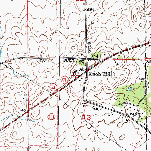 Topographic Map of Knob Hill, IL