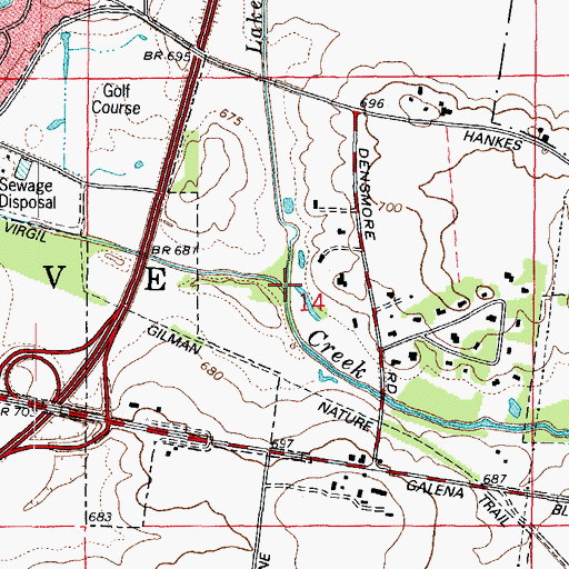Topographic Map of Lake Run, IL