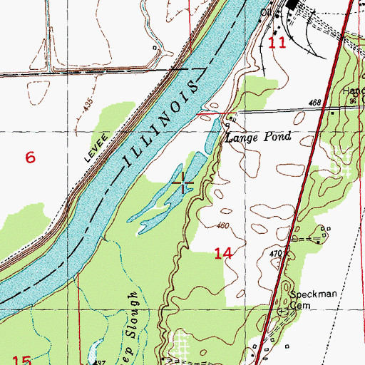 Topographic Map of Lange Pond, IL