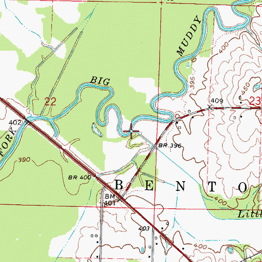 Topographic Map of Little Bessie Creek, IL