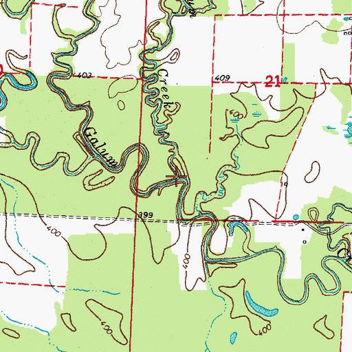 Topographic Map of Little Galum Creek, IL