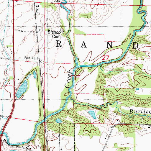 Topographic Map of Little Kickapoo Creek, IL