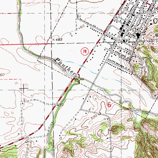 Topographic Map of Little Panther Creek, IL