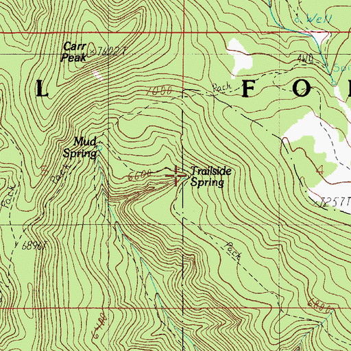 Topographic Map of Trailside Spring, AZ