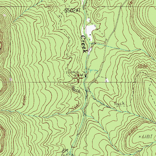 Topographic Map of Rose Creek Campground, AZ
