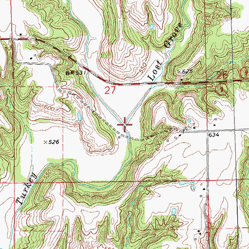Topographic Map of Lost Grove Creek, IL