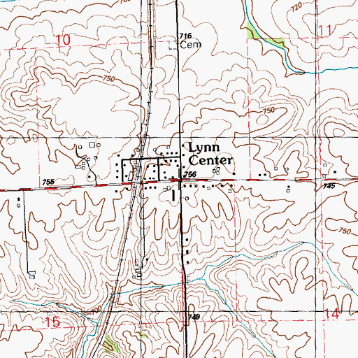 Topographic Map of Lynn Center, IL