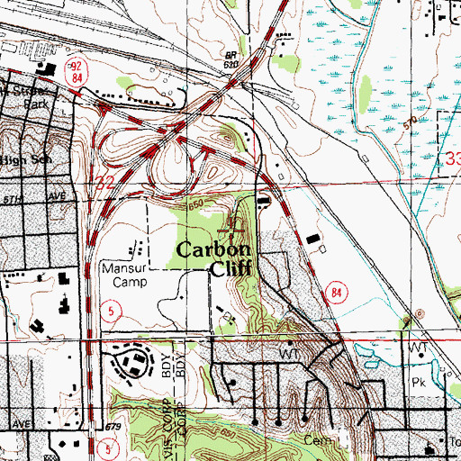 Topographic Map of Mansur Camp, IL